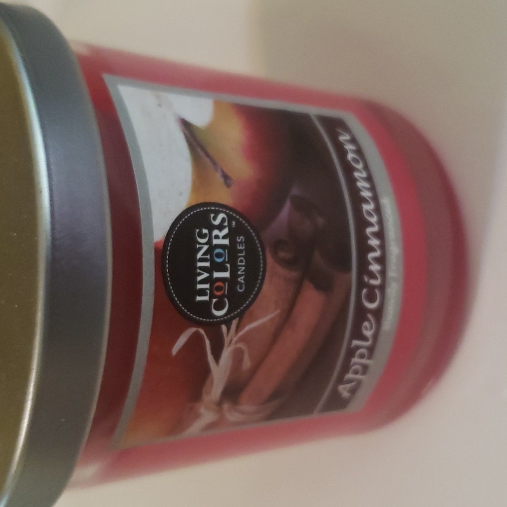 Living Colors APPLE CINNAMON Medium Single Wick Candle 5oz - 3 remaining